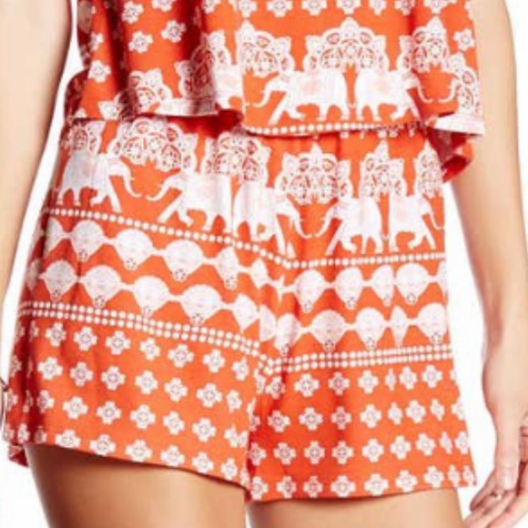 Poof - Printed Cage Back Romper - Picture 2 of 2